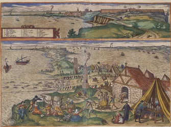 Ansichten von Cádiz (handkolorierter Stich)